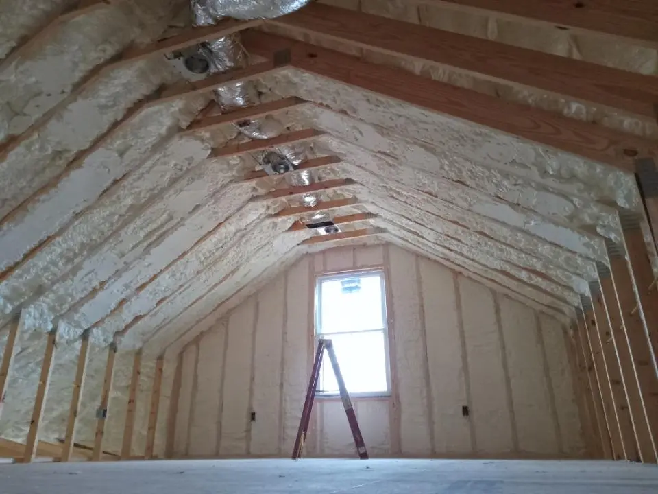 Spray foam roofing application for Crawl Space Insulation project in Thompson